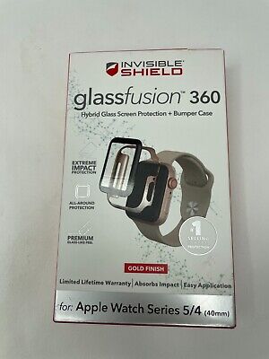 Zagg InvisibleShield GlassFusion 360 for Apple Watch Series 4 5 6 SE 40mm gold