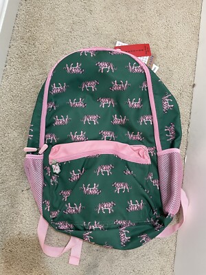 NWT Pep Rally Backpack Pink Green Tiger Laptop Pocket +2 bottle pocket