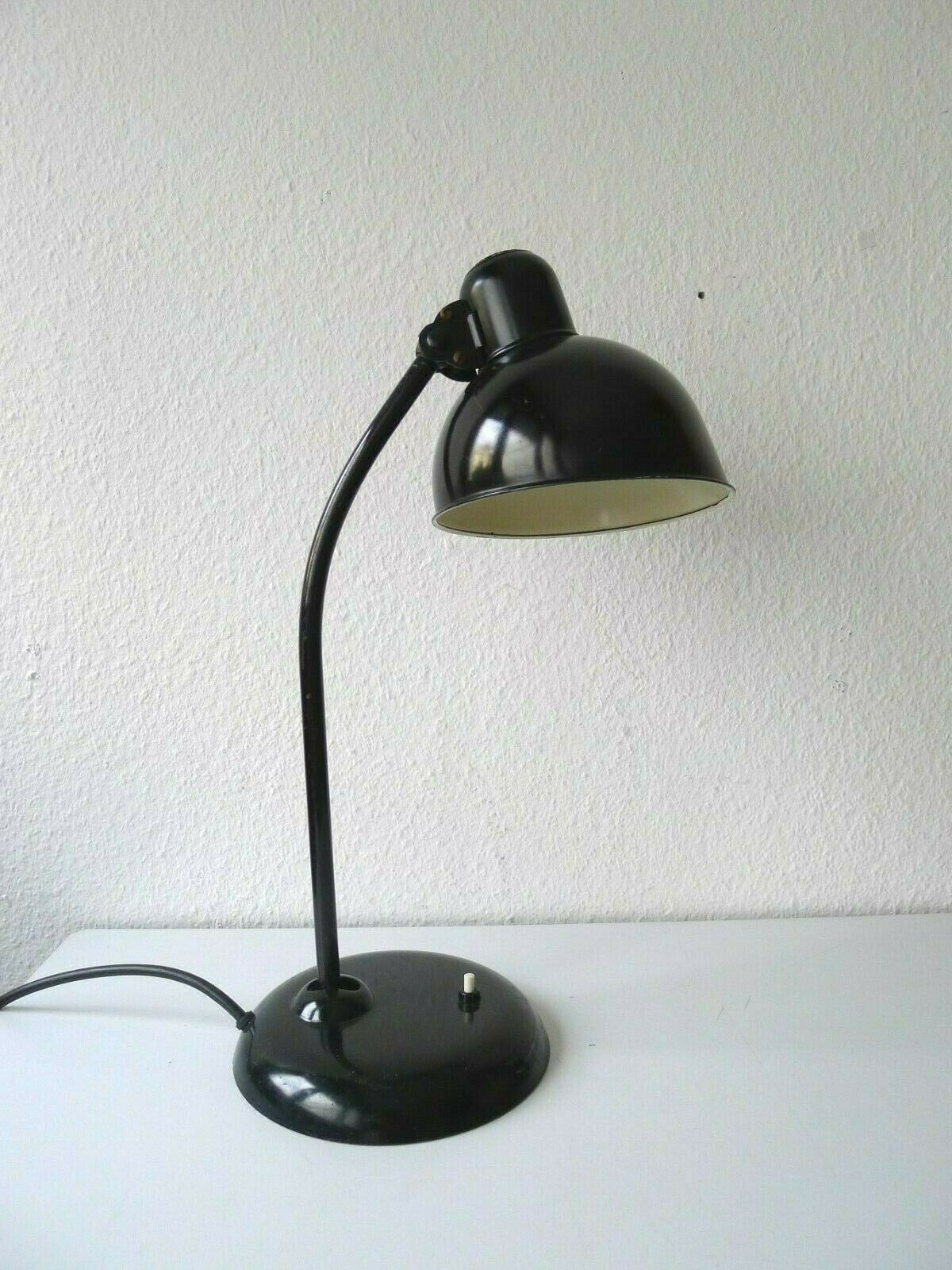 Original Kaiser Idell Chr. Dell Bauhaus Lampe schwarz kleiner Schirm