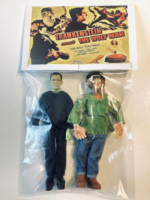 Mego FRANKENSTEIN MEETS THE WOLFMAN Movie, starring Lon Chaney Jr. Bela Lugosi