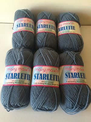 6 New Skeins Of Mary Maxim Starlette Worsted Weight Yarn
