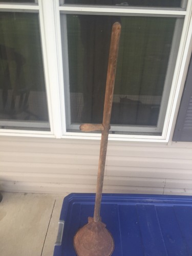 VINTAGE HAND WASHER PLUNGER RAPID WASH PRIMITIVE LAUNDRY AGITATOR METAL