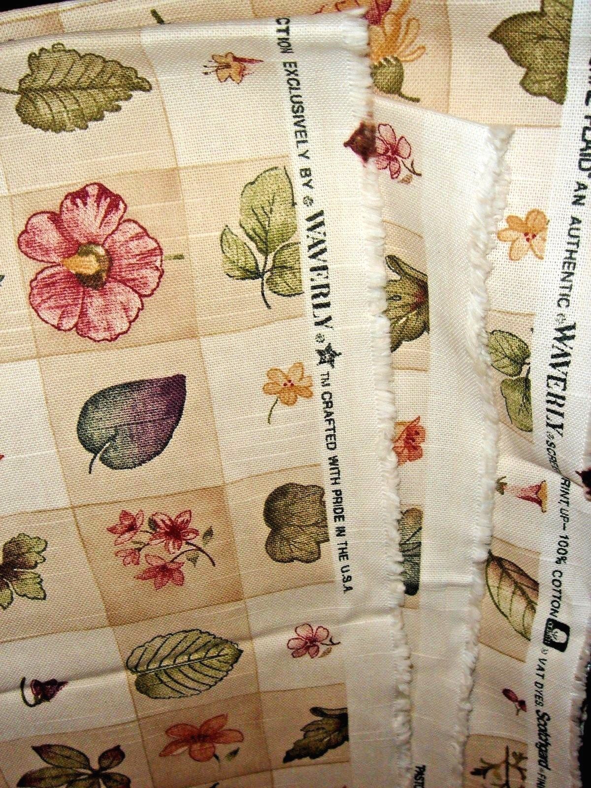 VICTORIAN FRENCH COUNTRY WAVERLY FLORAL FLOWER FRUIT PASTORAL PLAID FABRIC 4+yds