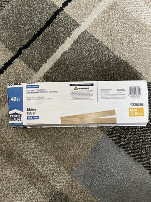 42 Ct Project Source 12 in Pine Wood Shims Split Resistant Easy Snap 1.25in Wide