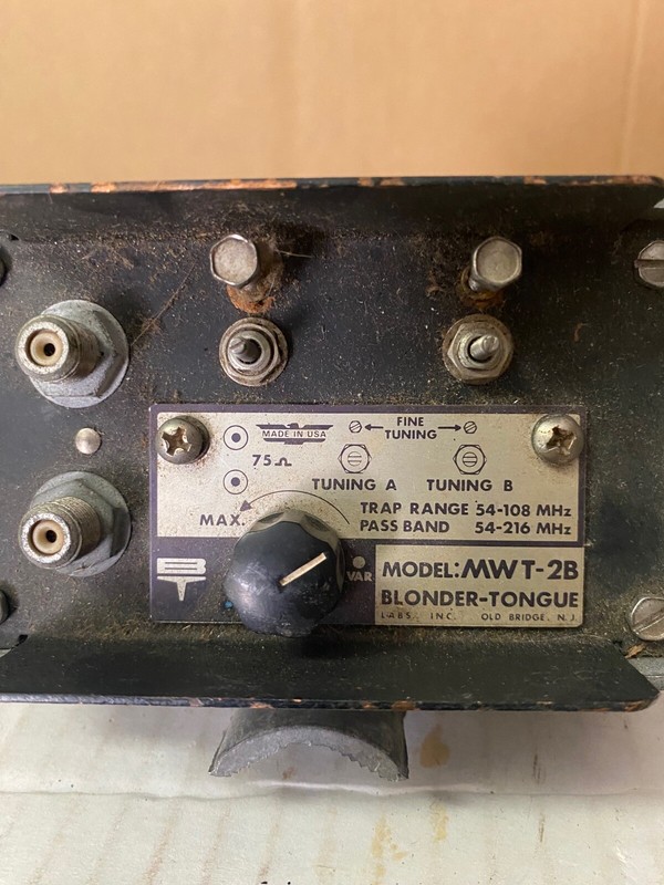 Vintage Blonder-Tongue MWT-2B Notch Trap 54-108 Pass Band 54-216 UHF VHF
