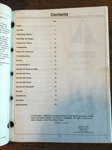 John Deere 322 Lawn & Garden Tractor Operator’s Manual OMM95296 L9