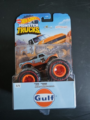 Hot Wheels 1:64 Scale Pure Muscle Gulf 3/5 Monster Trucks