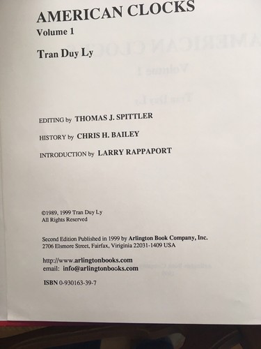 American Clocks Volume 1 by Tran Duy Ly 1999 Clock 333 Pages Great Condition