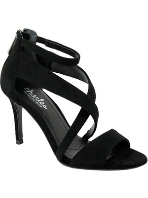 CHARLES Женские черные ремешки Harrison Stiletto Zip-Up Dress Sandals 9 M