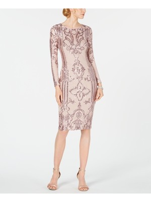 

Женское розовое коктейльное облегающее платье BETSY - ADAM с рукавами 3/4 до колена, Розовый