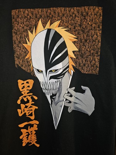ichigoページ Bleach Ichigo Kurosaki Large Mens Black Double-sided Graphic