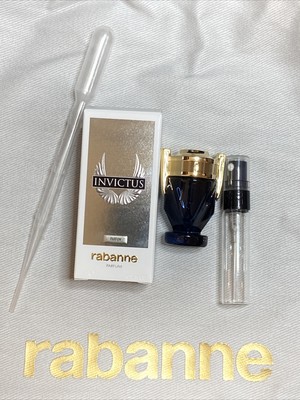 Paco Rabanne Invictus Parfum Official Deluxe Mini W/ Free Atomizer & Pipette