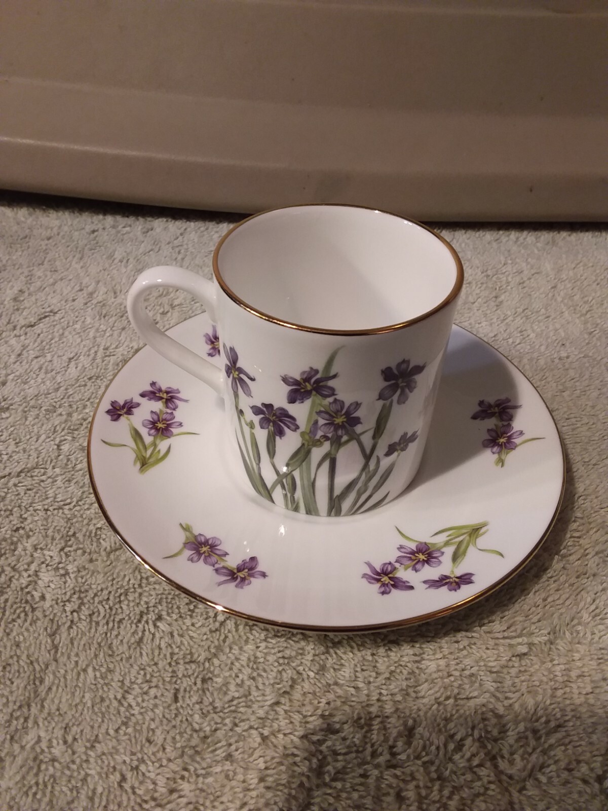 Vintage Oakly Bone China Bermudiana Cup Saucer Made for A.S. Cooper & Sons