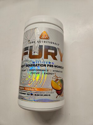 Core Nutritionals Fury V2: Next-Gen Pre-Workout (Tropic Thunder) 20 Servings