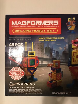 Magformers Walking Robot Set 45 Piece Magnetic Construction 63137
