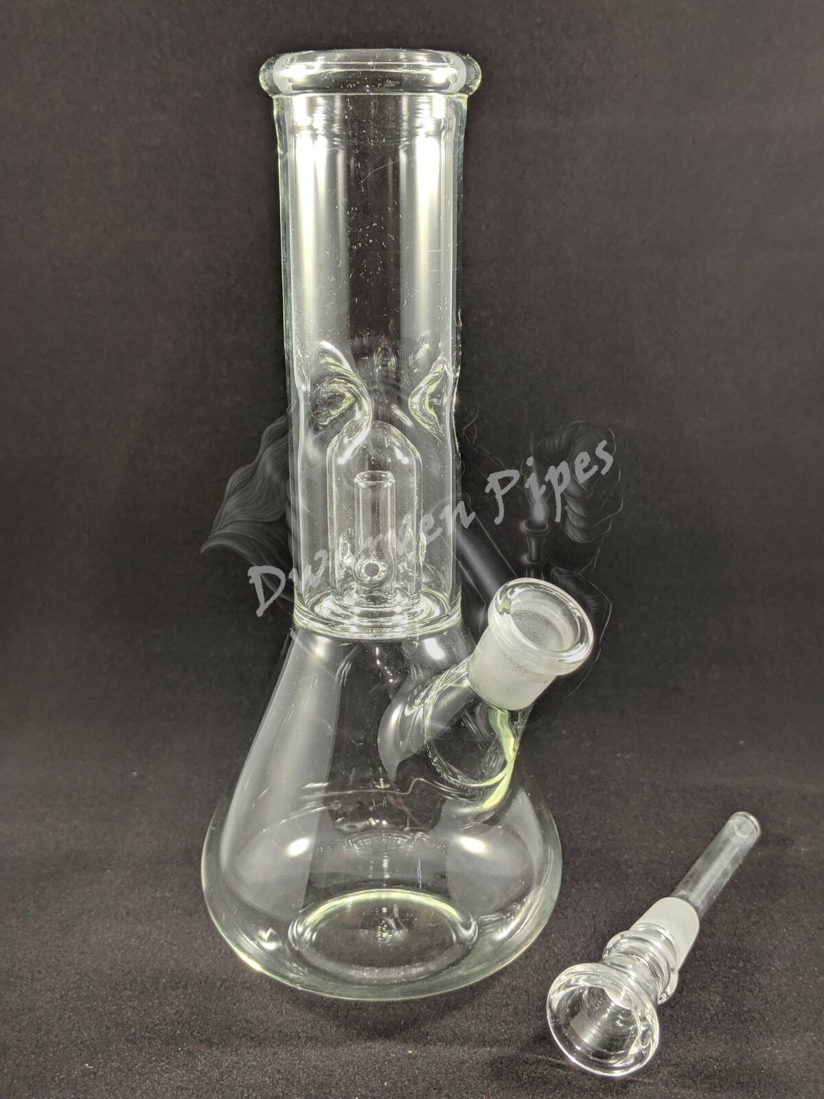 8" Inch Glass Hookah Water Pipe Bong Clear + 5 FREE Screens