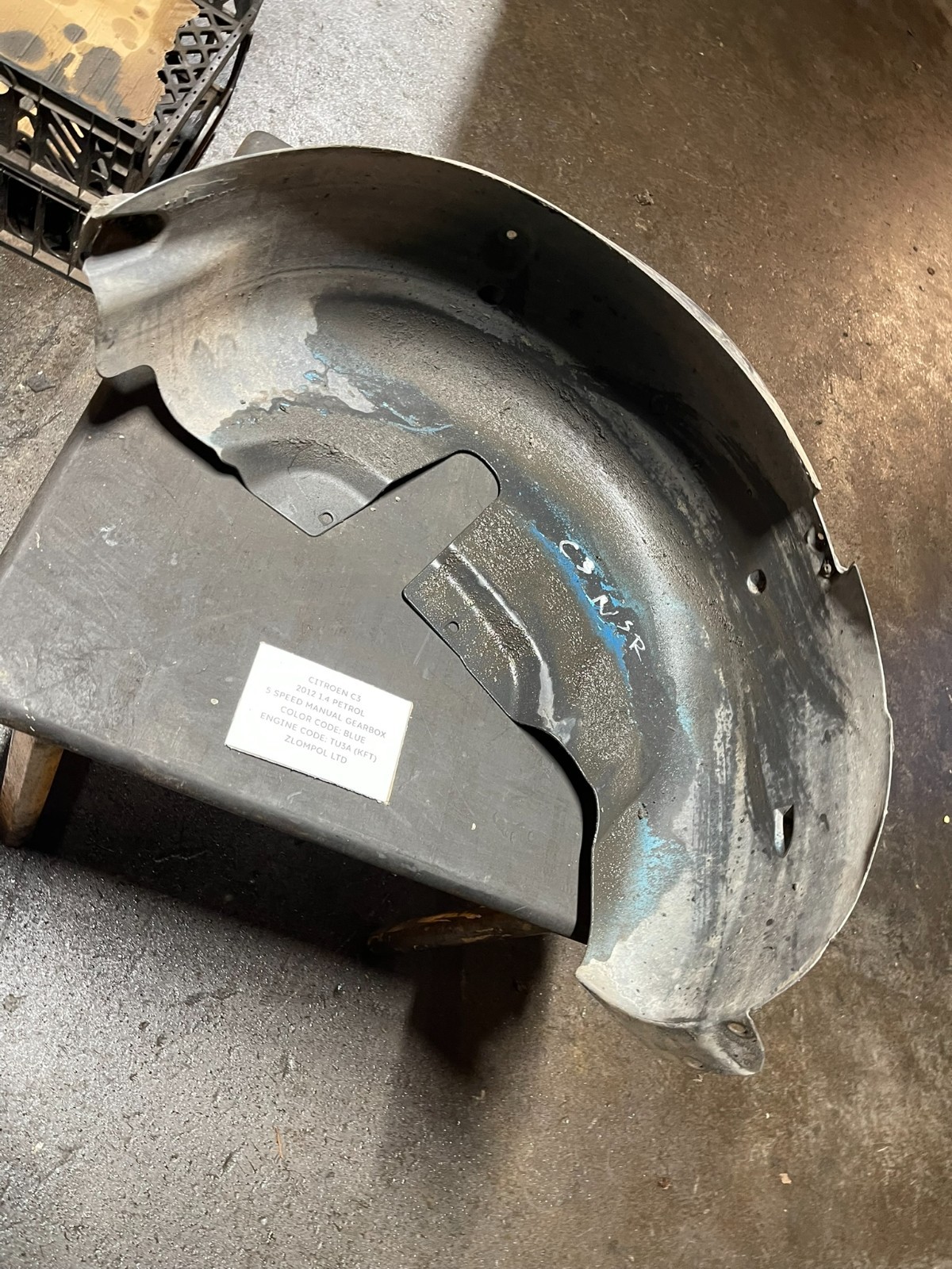 Citroen C3 2012 1.4 Petrol - Near Side Rear Arch Liner 9683387580
