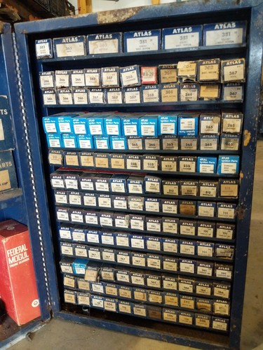 Vintage Industrial Wall Mount Tool Chest Cabinet Atlas Ignition stocked full!