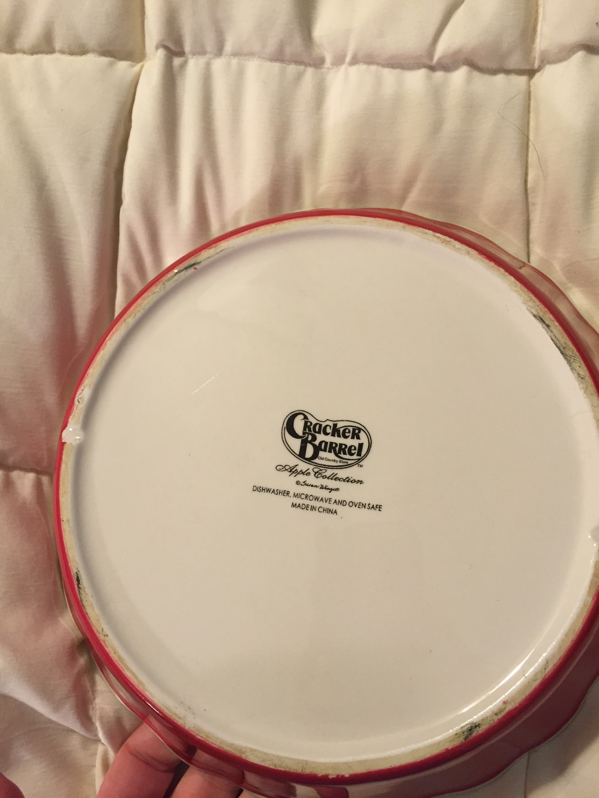 VINTAGE CRACKER BARREL APPLE COLLECTION FINE CHINA APPLE PIE BOWL DISH