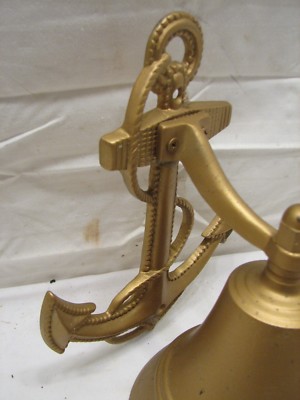 Brass/Bronze Dinner Bell Nautical Ship's Anchor Sailor Wall Decor