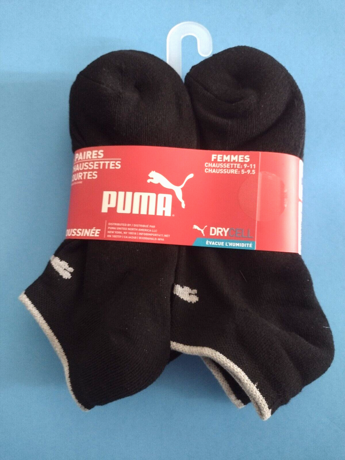 6 Pairs Black Logo. Shoe Size 5 - 9.5.