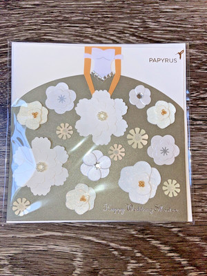 Papyrus Wedding Shower Greeting Card - Bride Dress & Flowers