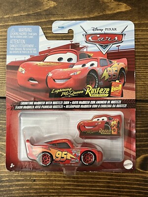 Disney Pixar Cars Lightning McQueen with Rust-eze Sign Series 2021-New in Pkg