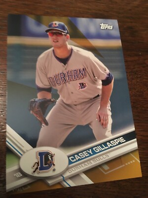 2017 Topps Pro Debut Jumbo 5x7 Casey Gillaspie Bulls 164 #'d 02/10 Gold