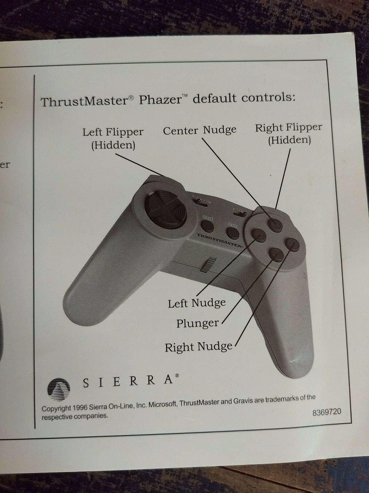 Vintage Ultra PinBall QUICK REFERENCE CARD for GrIP-Pad Gravis Grip Pad +2 other