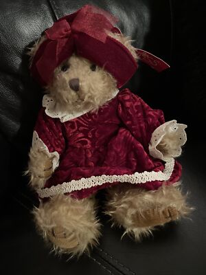 Russ Alexandra Bear Red Velvet Dress Hat 11'' Collectible with tags