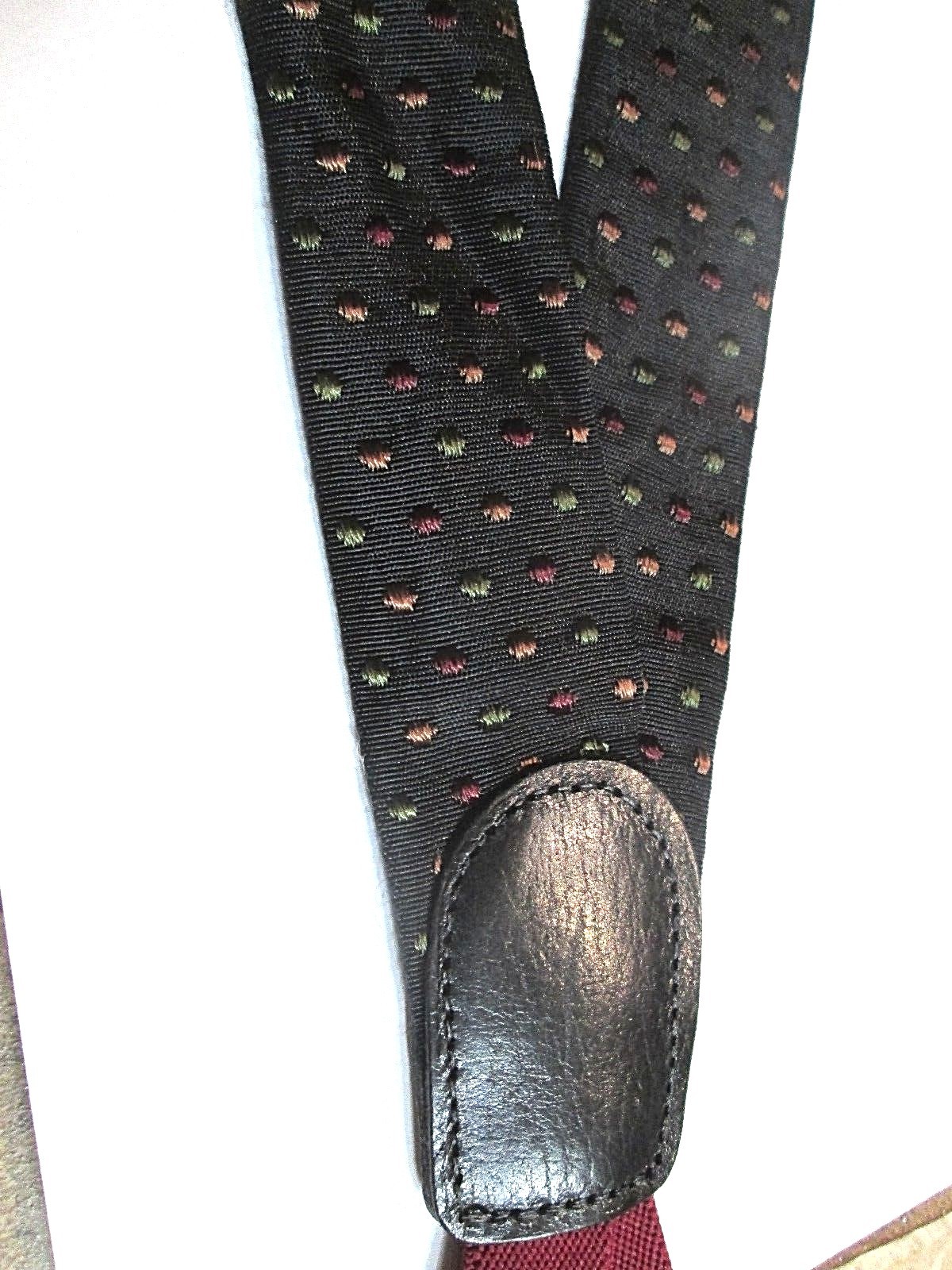 Cole Haan Black w/multicolor stitching Men's Suspenders Button Connectors