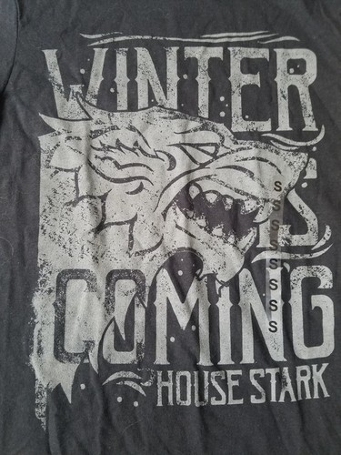 NWT Game of Thrones T-Shirt Size Small Black Winter is Coming House of Stark