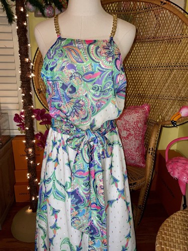 Pre-owned Lilly Pulitzer Tiera Maxi Dress Best Kept Secret ? Size M No Sash In Multicolor