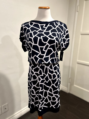Alfani NWT PM Short Black & White Dress
