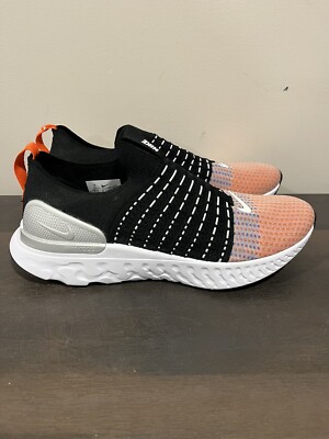 Nike React Phantom Run Flyknit 2 Laceless Running Shoe Orange Mens 10 DQ7647-001