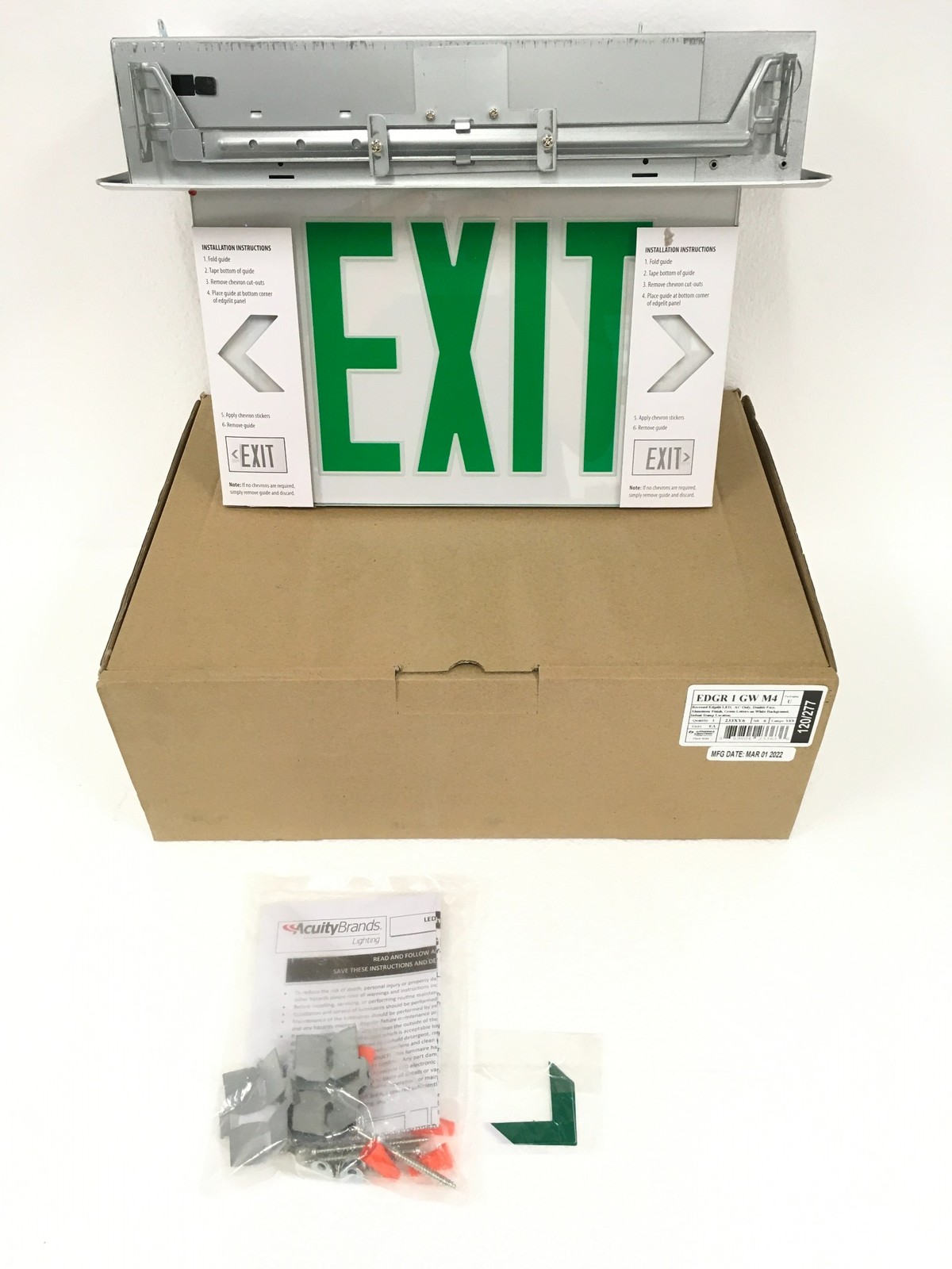 NEW Lithonia Lighting EDGR 1 G EL M4 - LED Edge-Lit Exit Sign Green FREESHIPPING