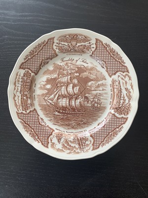 ALFRED MEAKIN STAFFORDSHIRE ENGLAND FAIR WINDS FRIENDSHIP OF SALEM DINNER PLATE 