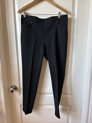 89th & madison Sz PL pull on dress pants womens slim tapered stretch black