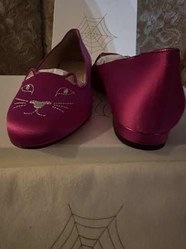 Brand New Designer Charlotte Olympia,  Satin Kitty Flats