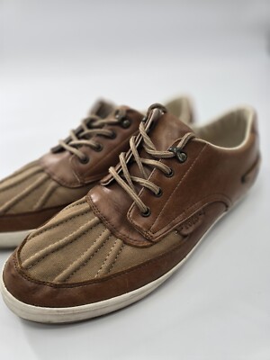  Polo Ralph Lauren Ramiro Brown Leather Duck Sneakers Casual Shoes 12 D Men's 