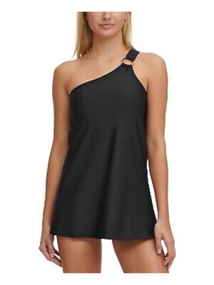 

DKNY Женский черный стрейч СЪЕМНЫЕ ЧАШКИ Кольцо на одно плечо Купальник