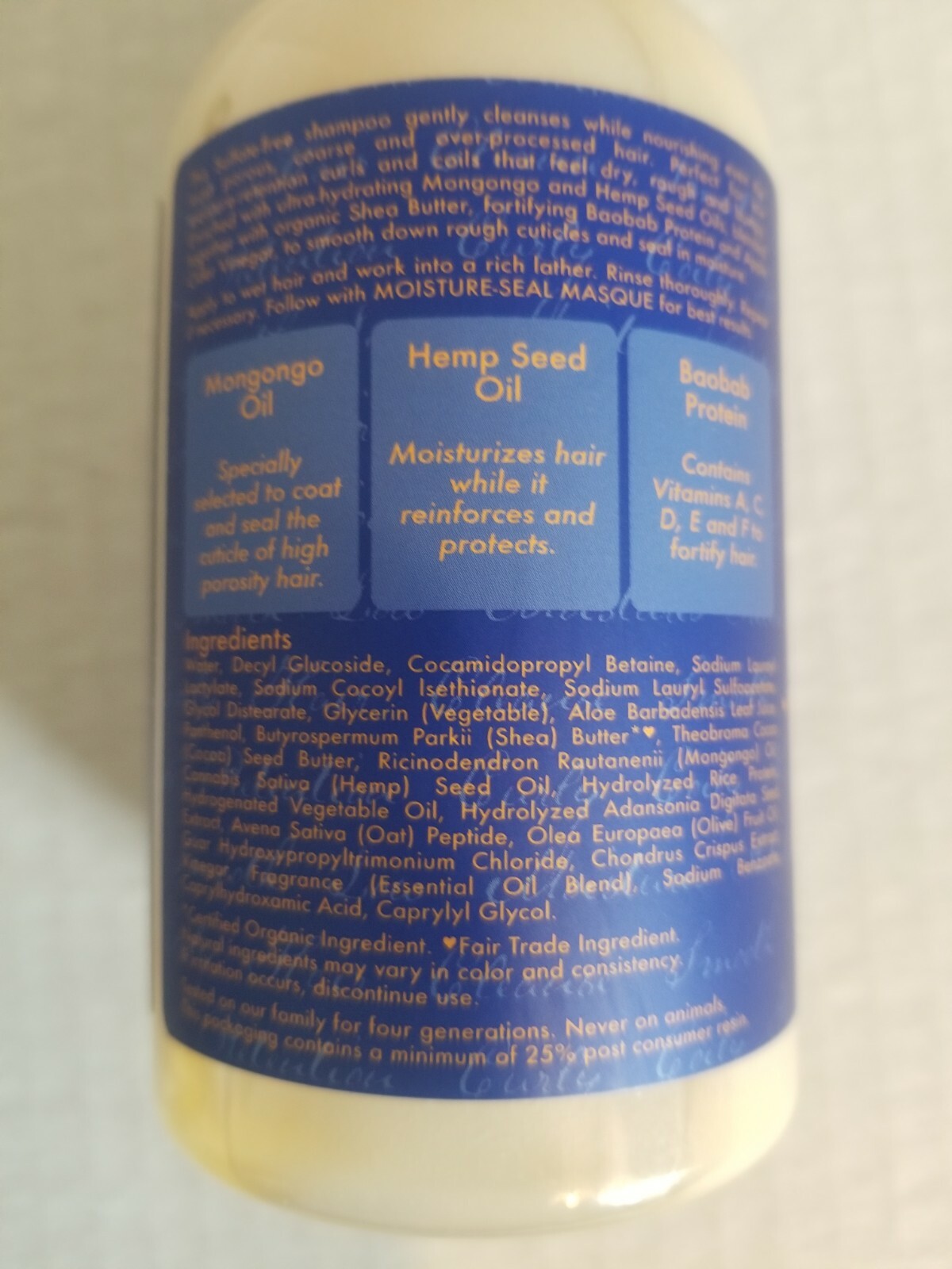 Shea Moisture Mongongo & Hemp Seed Oils High Porosity Moisture-Seal Shampoo 13oz