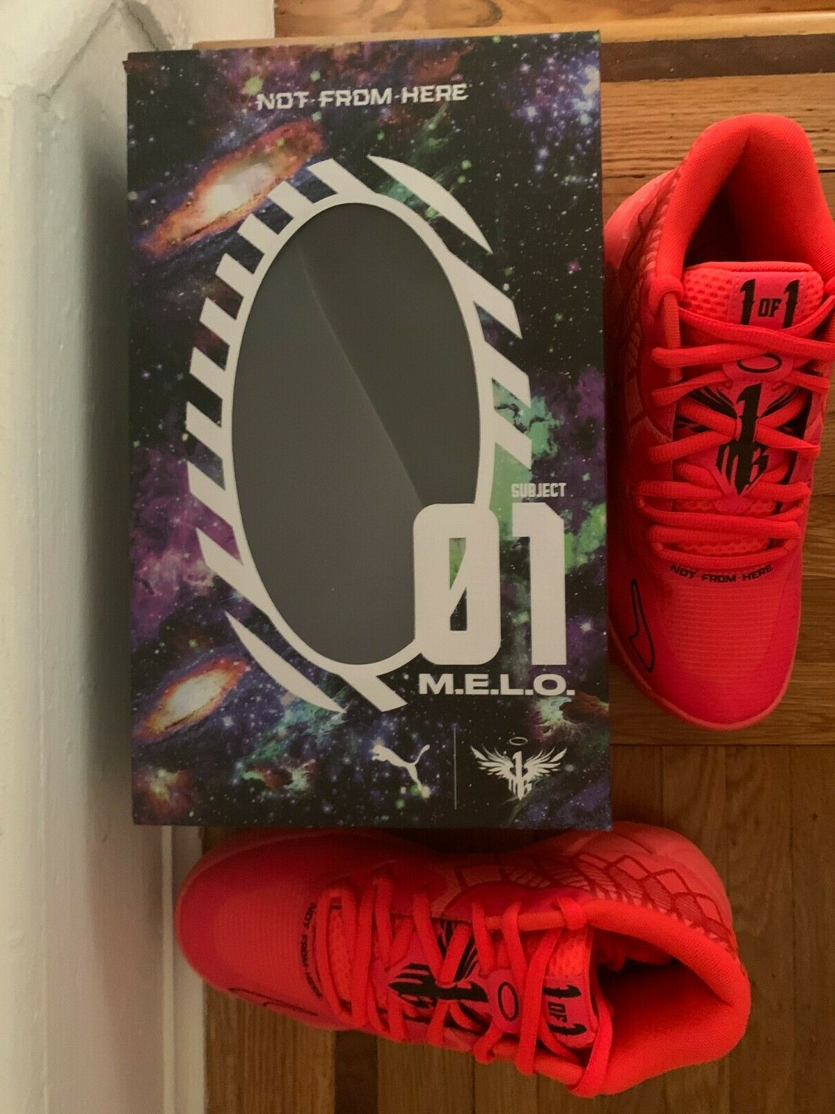 Pre-owned Puma Mb.01 Not From Here Size 7 Gs Lamelo Ball Red Blast Ds 376886-02