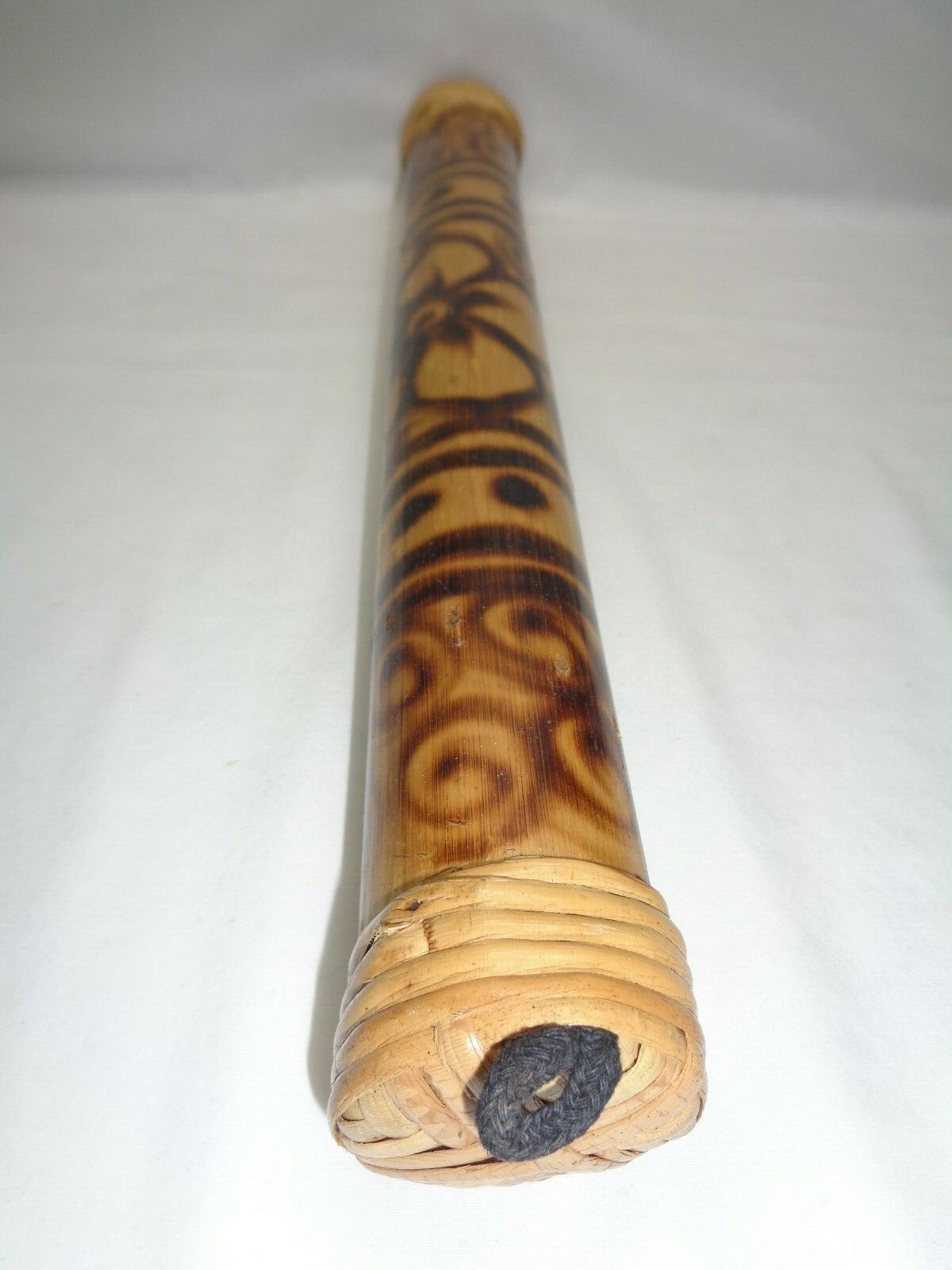 Vtg Wood Bamboo Rainstick Hand Shaker Musical Rain Maker Stick Tiki Modern Decor