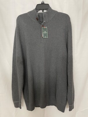 G.S.Bass & Co. Griffin Heather Woven knit Waffle Pullover Henley Men's XL