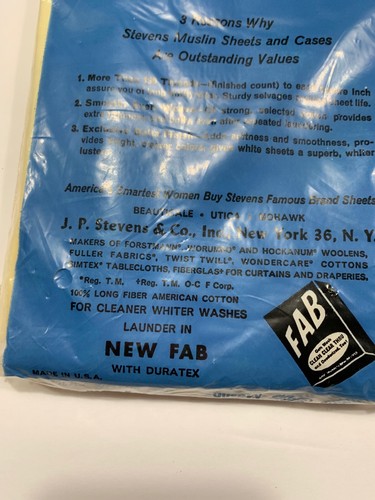 2 NEW NOS Vintage Stevens Utica Mohawk Famous Fine Muslim 130 Pillow Case 42 36