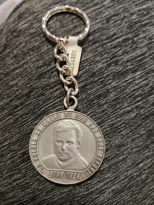 STAR TREK KEYCHAIN '95 vtg Rawcliffe PEWTER James T. Kirk 