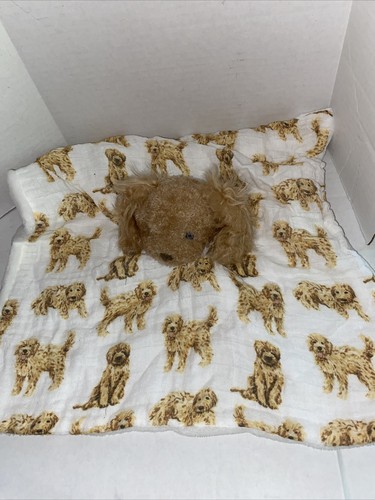 Mud Pie  Golden Retriever Dog Muslin Baby Lovey 13”