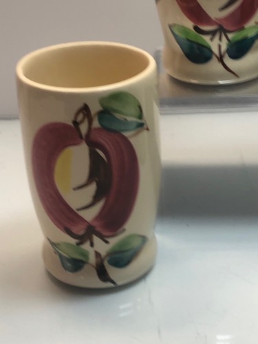 Puritan Slip Ware Pottery ** Apple Pattern **   Set of 4 Tumblers   -  12oz.