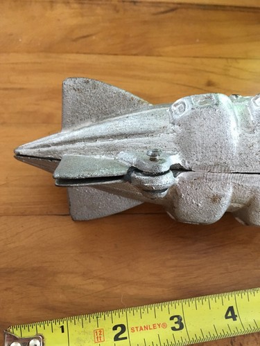 Vintage Cast Iron Graf Zepplin Toy Year Unknown If Reproduction Silver And Black